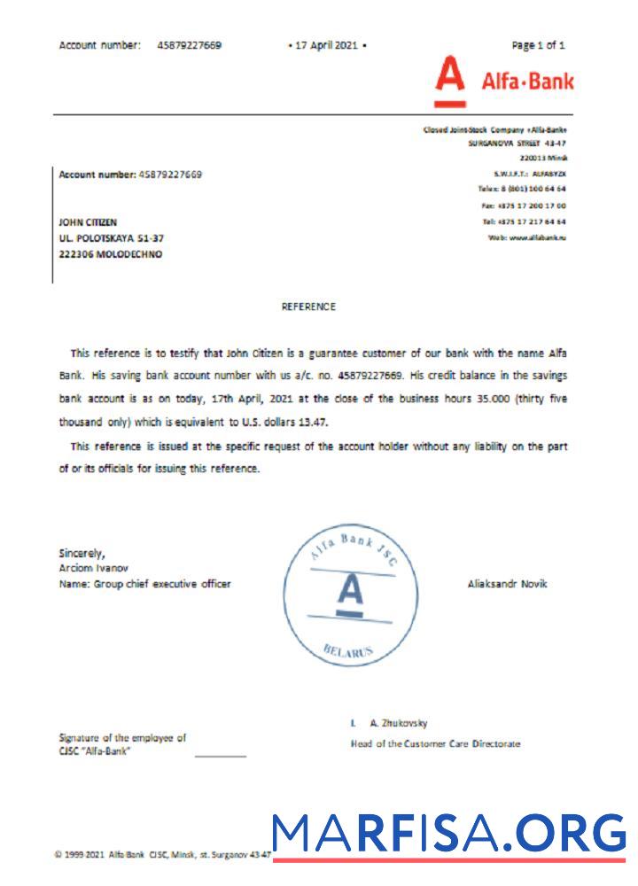 Downloadable Belarus Alfa reference template